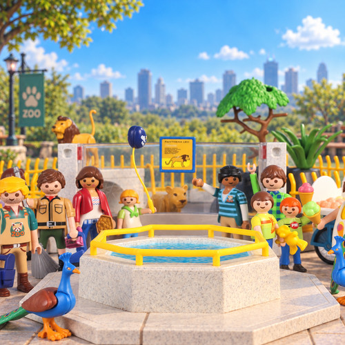 Playmobil zoo lion - playmobil, enclosure