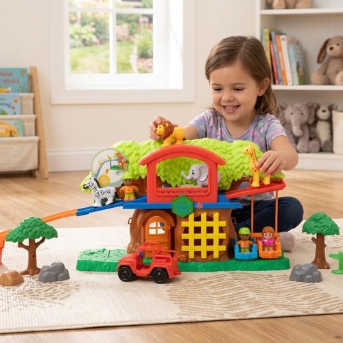 Zoo animal playset with lights - playset,